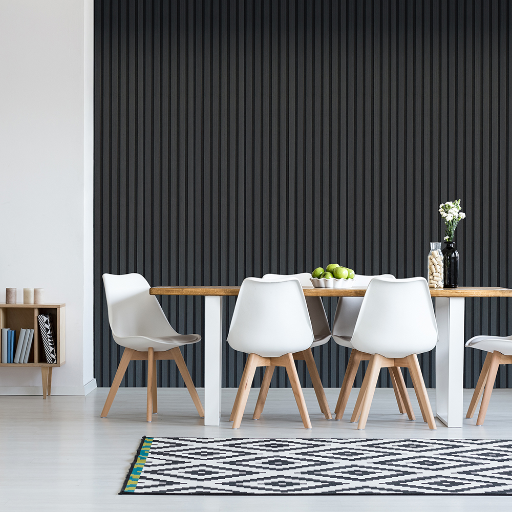 Slatted wall panel 600 x 2400 - Black Wood