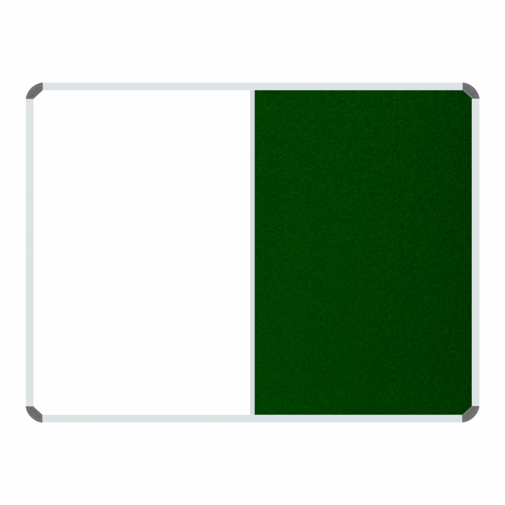 Non-Magnetic Combination Whiteboard (1200*900mm - Green Felt)