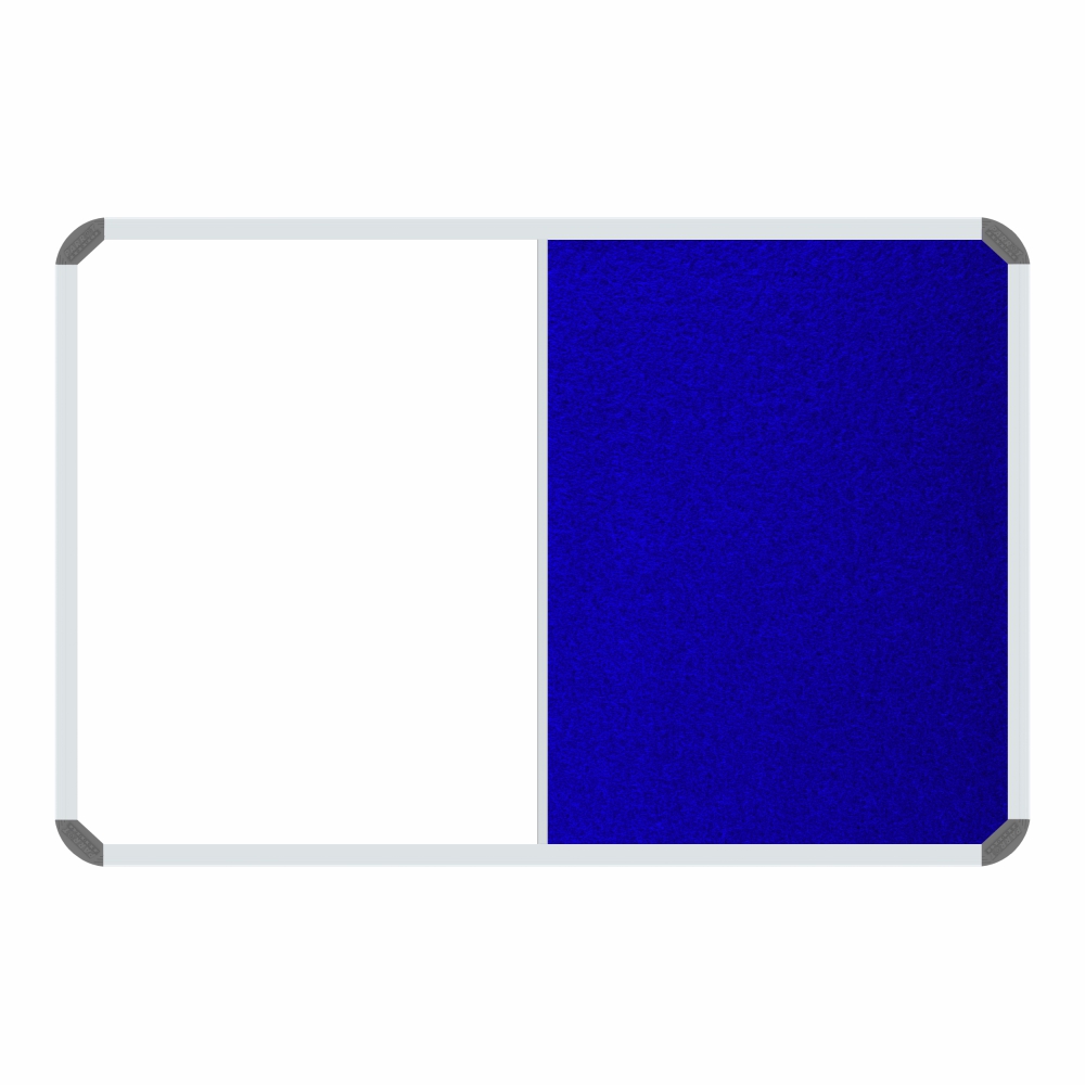 Non-Magnetic Combination Whiteboard (2000*1200mm - Royal Blue Felt)
