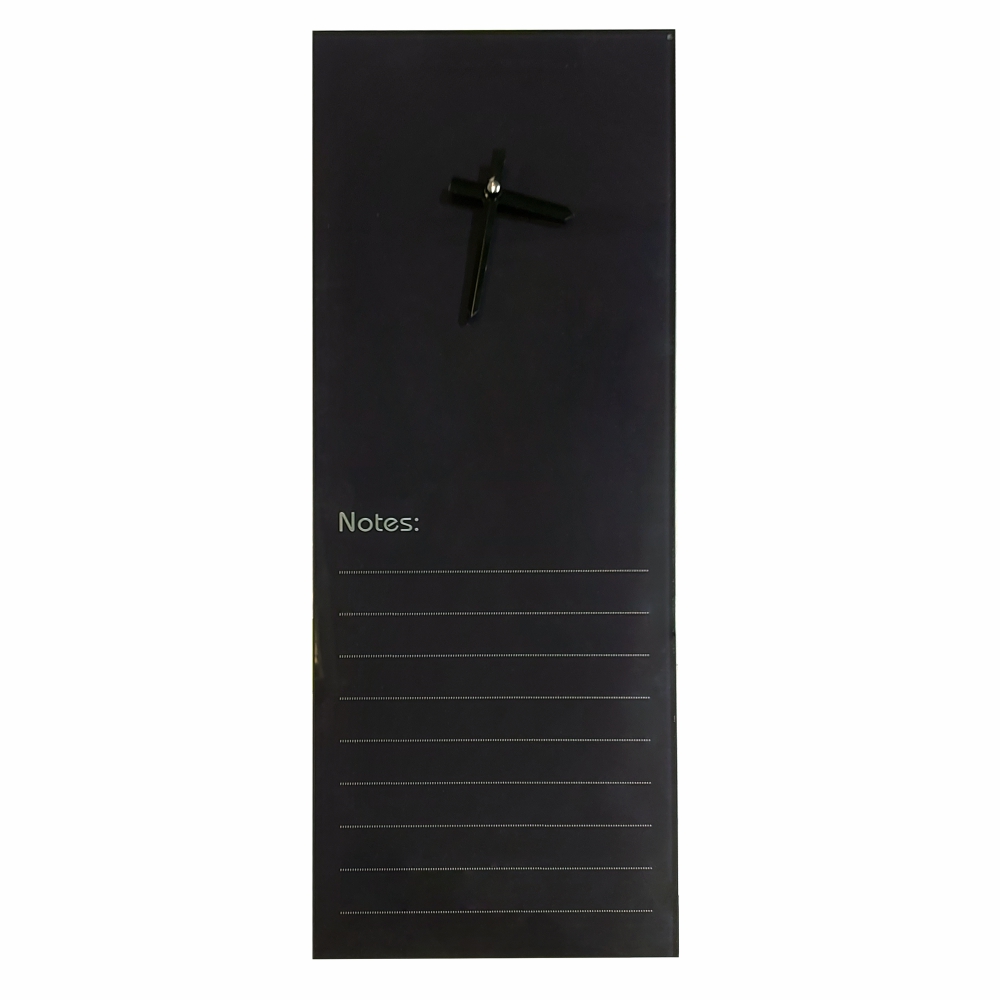 Glass Clock With Notes (200 x 580mm - Black)