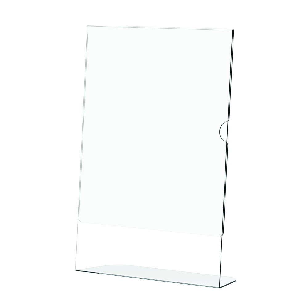 A6, A5 OR A4 Clear Acrylic Lean back portrait poster/Menu holder pack of 10 