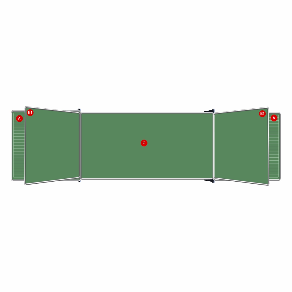 Educational Board Non-Magnetic Chalkboard (1220*1220 - Chalk Lines - Side Panel - Option A)