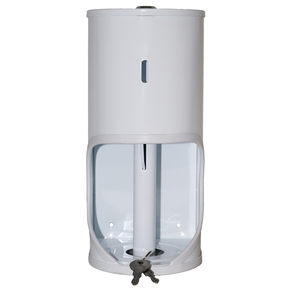 Janitorial TR2 Toilet Roll Holder Lockable - Mild Steel White