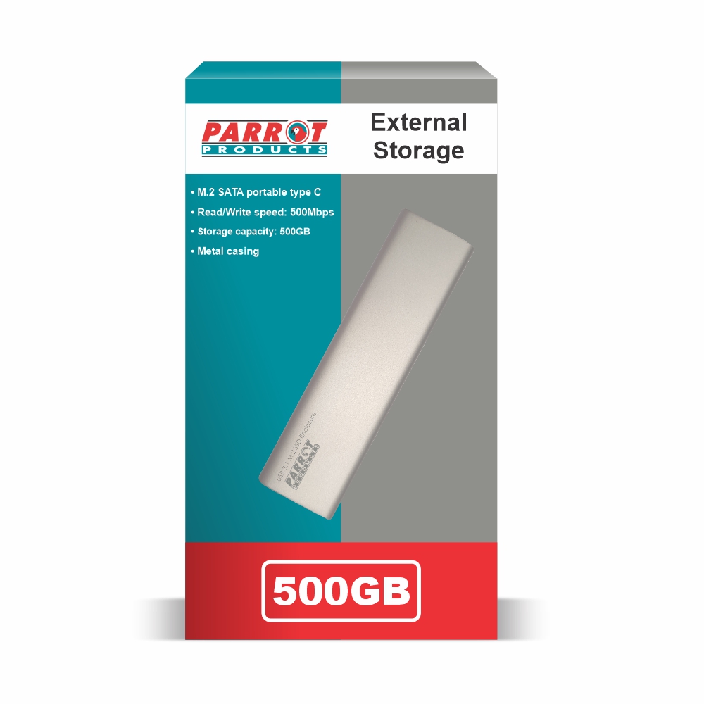 External Storage M.2 SATA Portable Type C 500GB