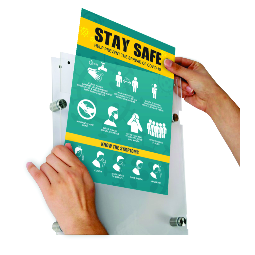 Covid-19 Certificate Holder A3 - Covid 19 - Social Distancing Poster Included