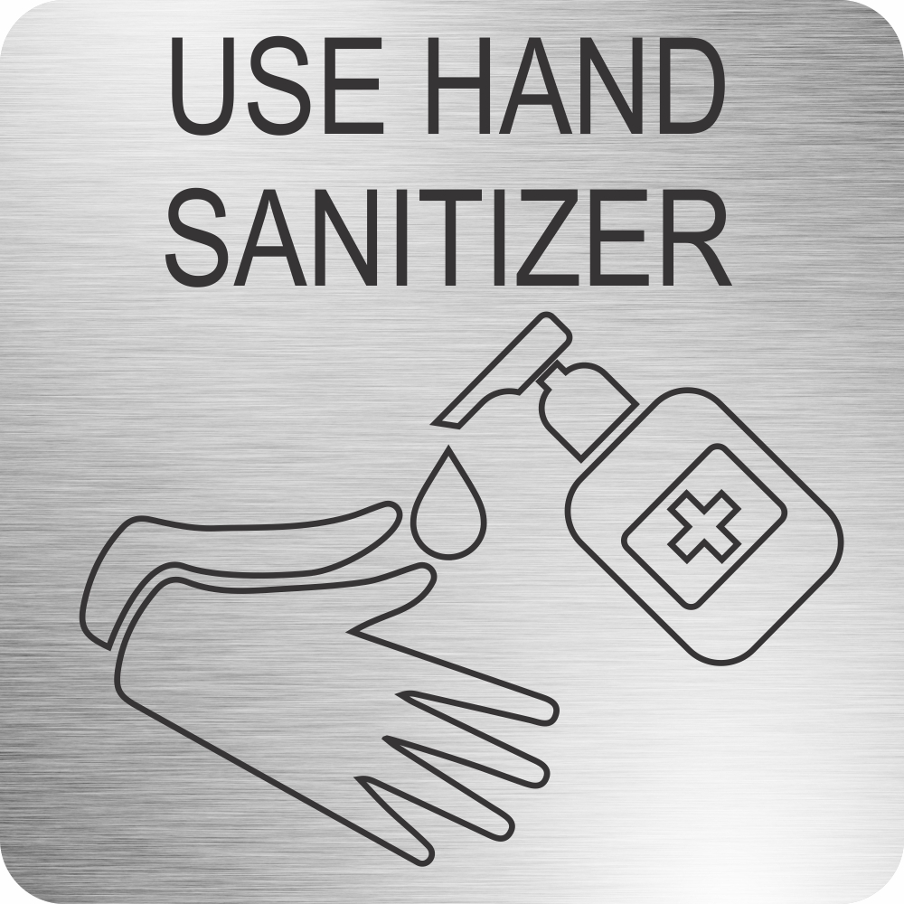 Hand Sanitizer Safety Sign (210 x 210mm - Brushed ACP)