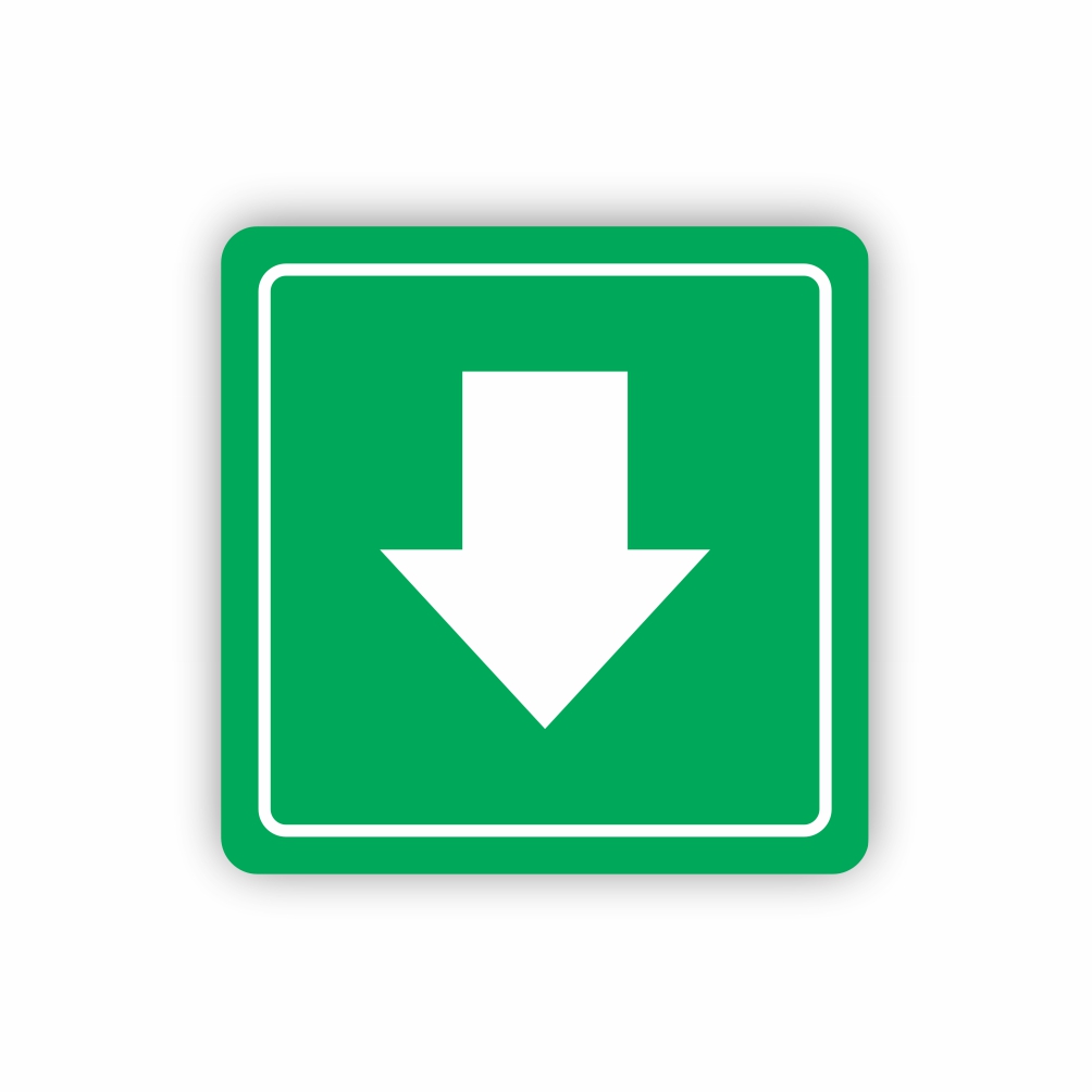 Green Arrow Symbolic Sign - Printed on White ACP (150 x 150mm)