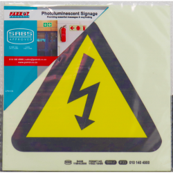 Photoluminescent 190mm Safety Sign F33 Danger Electric Sign
