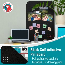 Adhesive Pin Board (No Frame, 450*300mm, Black)