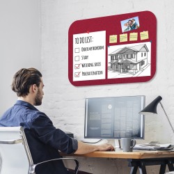Adhesive Pin Board (No Frame, 600*450mm, Red)