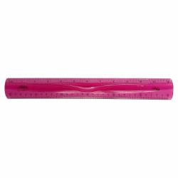  Flexible Ruler Pink, 12 in (30 cm) Soft Plastic