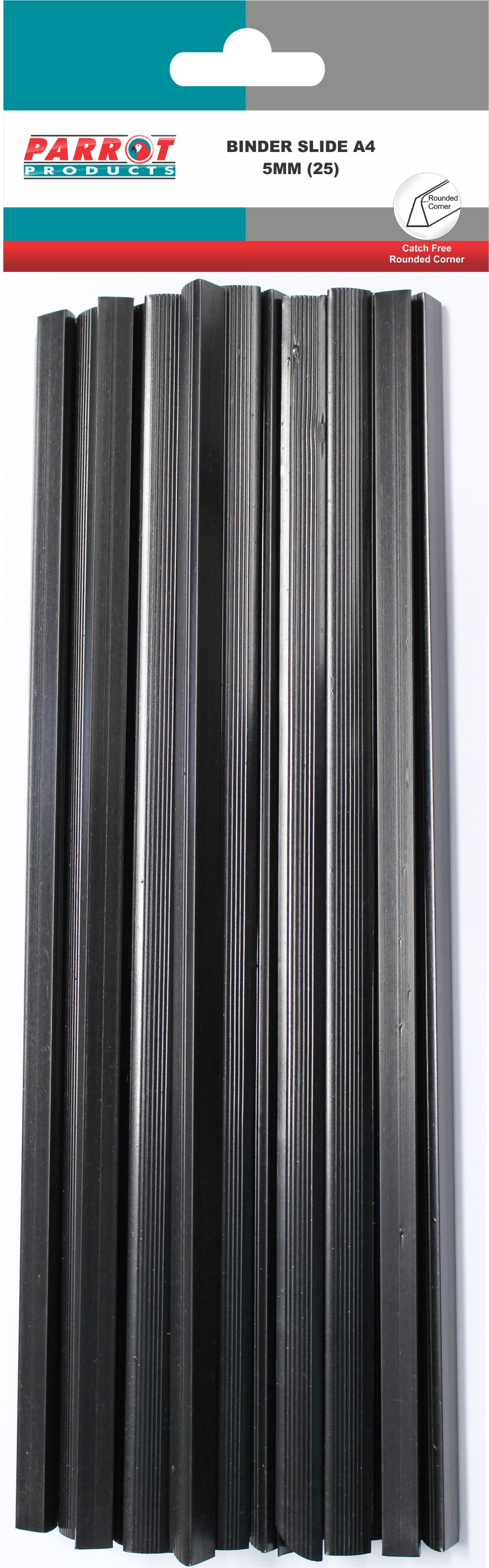 25 Black Slide Binders (A4 - 297 x 5mm) - BS0005B