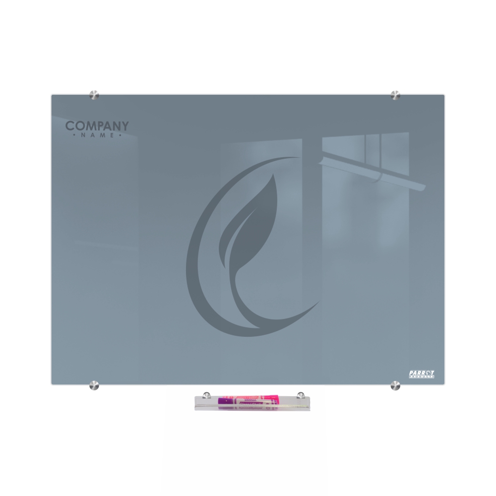 Glass Whiteboard Non-Magnetic Printed (2400x1200mm)