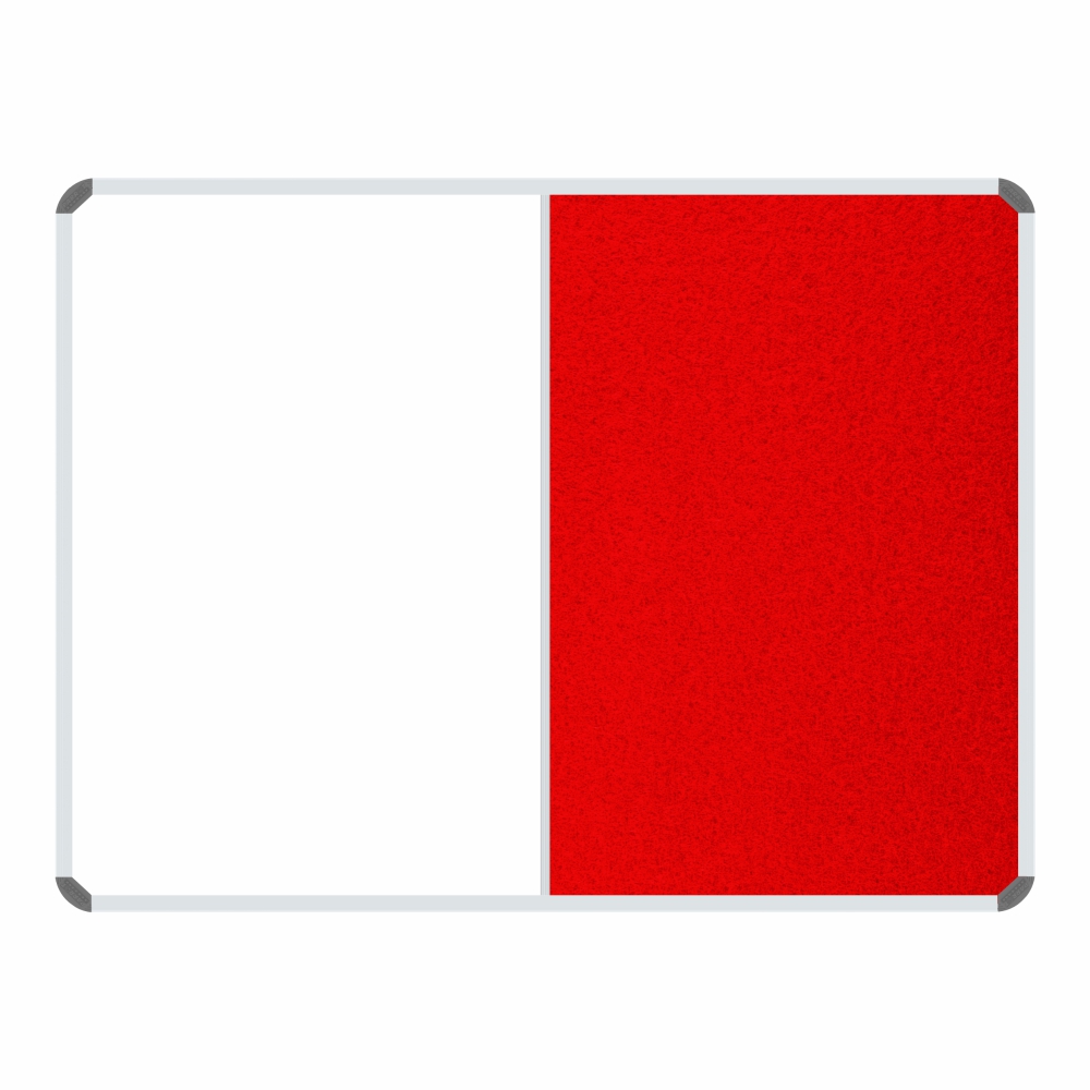 Non-Magnetic Combination Whiteboard (1200*900mm - Red Felt)
