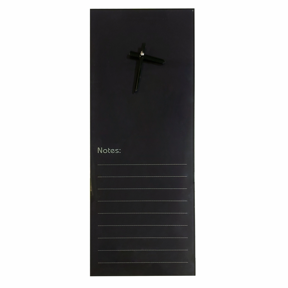 Glass Clock With Notes (200 x 580mm - Black) - CG2058B