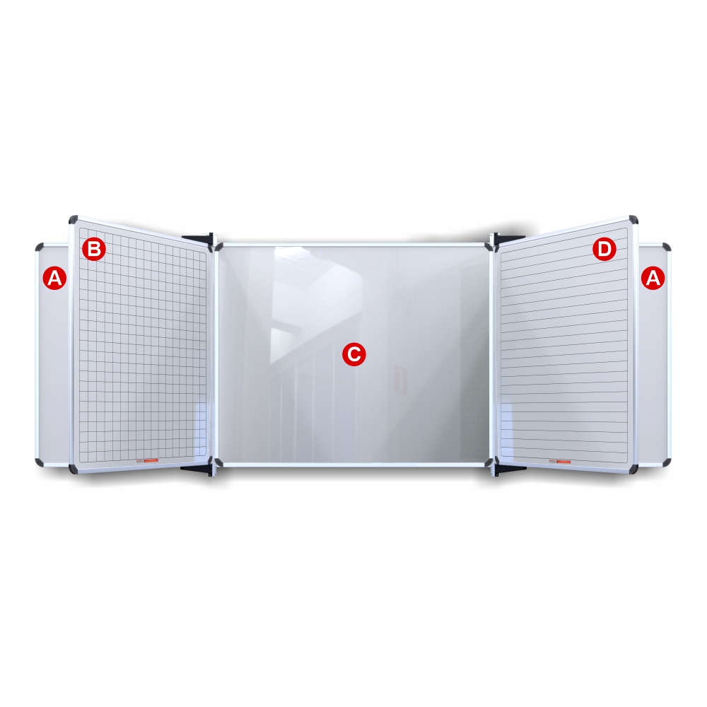 Educational Board Magnetic Whiteboard (1220*910 - Lines 1 Side - Swing Leaf - Option B)