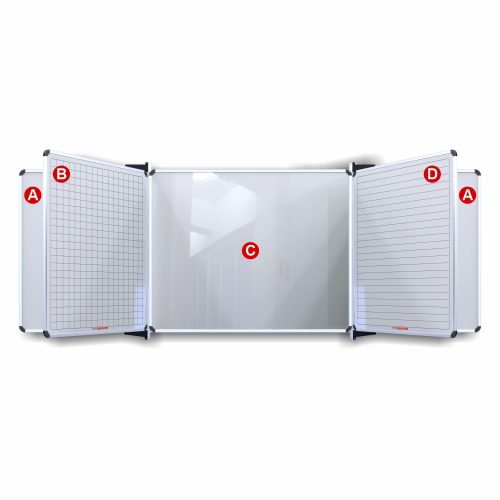 Educational Board Magnetic Whiteboard (2420*1220 - Centre Panel - Option C)