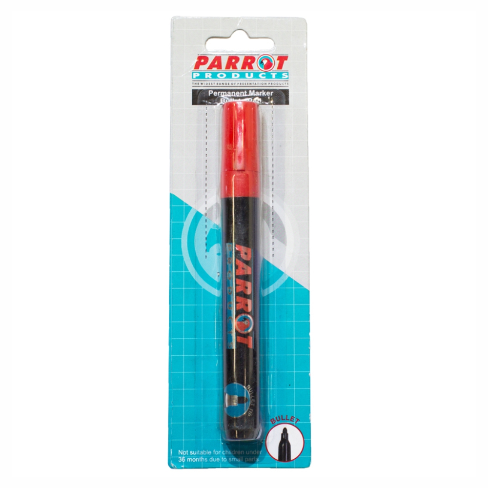 MARKER PERMANENT BULLET CARDED RED PACK 20 - PP0101R/20
