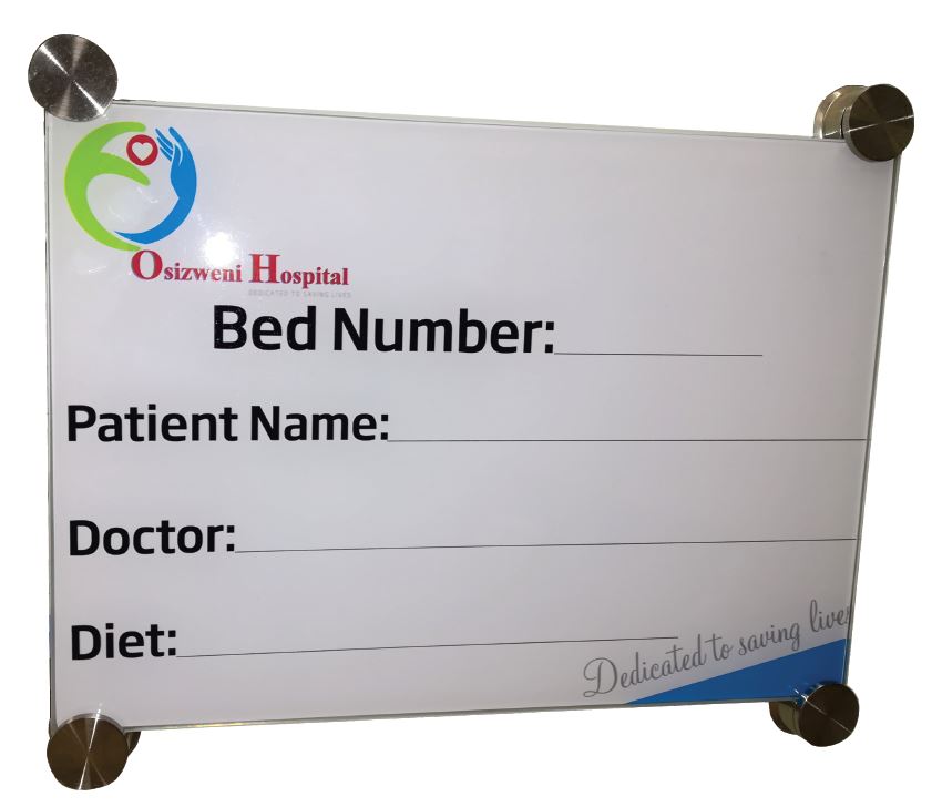 Hospital Glass Bed Board with Print (A3 - 297x420mm)