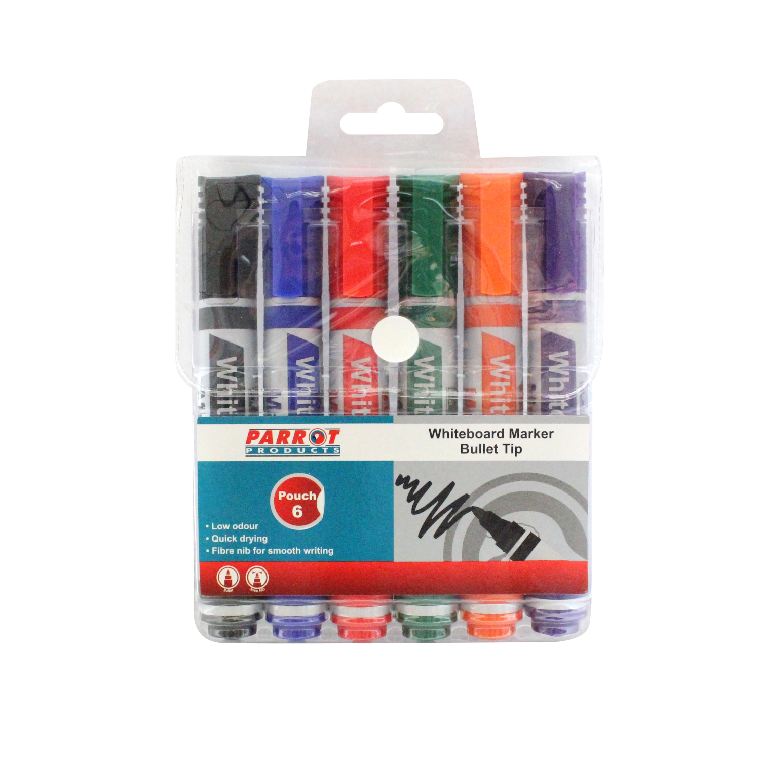 Whiteboard Markers (6 Markers - Bullet Tip - Pouch)